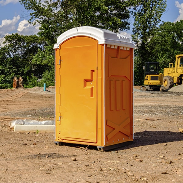 how often are the portable restrooms cleaned and serviced during a rental period in Inniswold